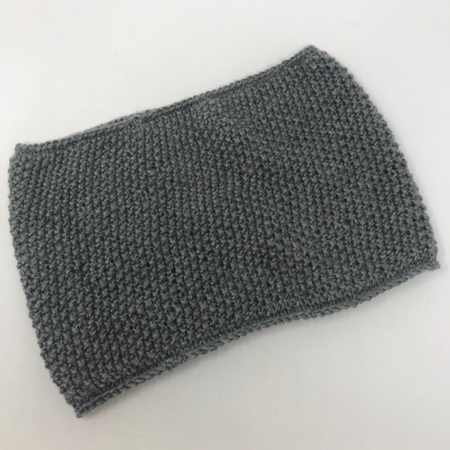 Gray Acrylic Seed Stitch Knit Cowl