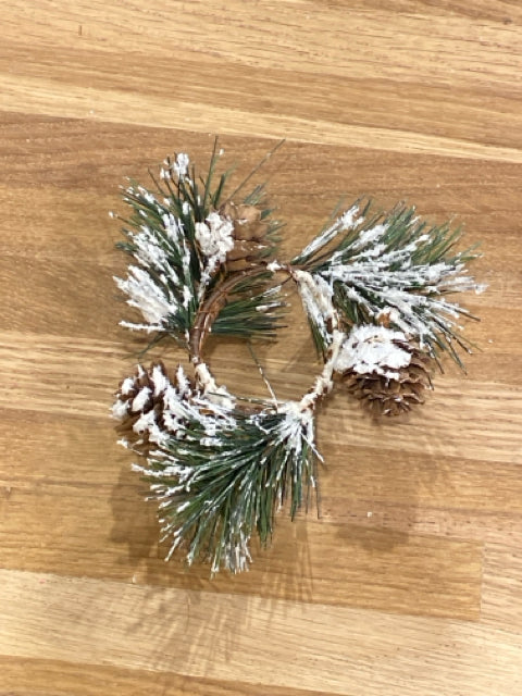 Snowy Pine Cone Candle Ring