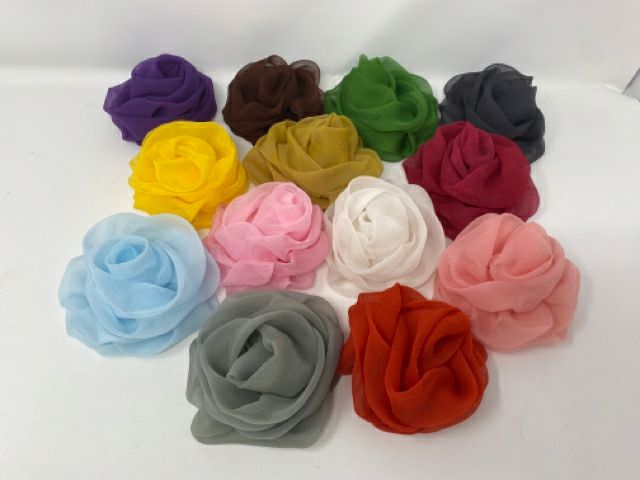 Large Silk Rose Brooch