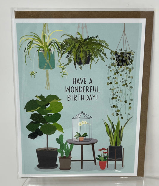 Houseplants Birthday Card