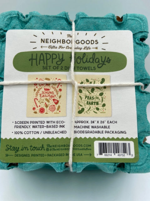 Holiday Gift Set - 1 each of  Peas on Earth and  Season's Eatings Towel