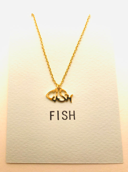 Fish in English Petit Necklace