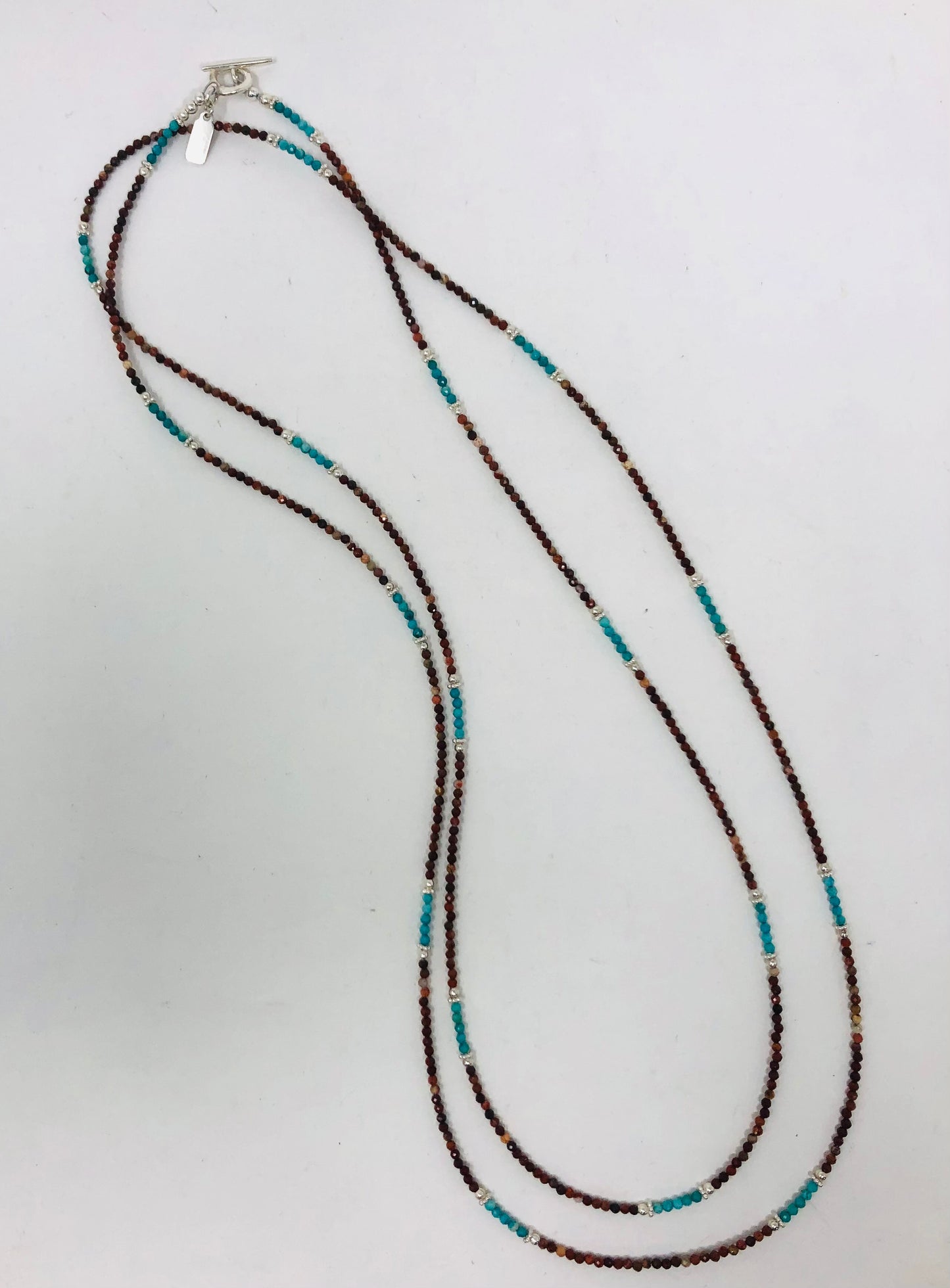 Red Jasper, Turquoise and Bali and Hill Tribe Silver Necklace