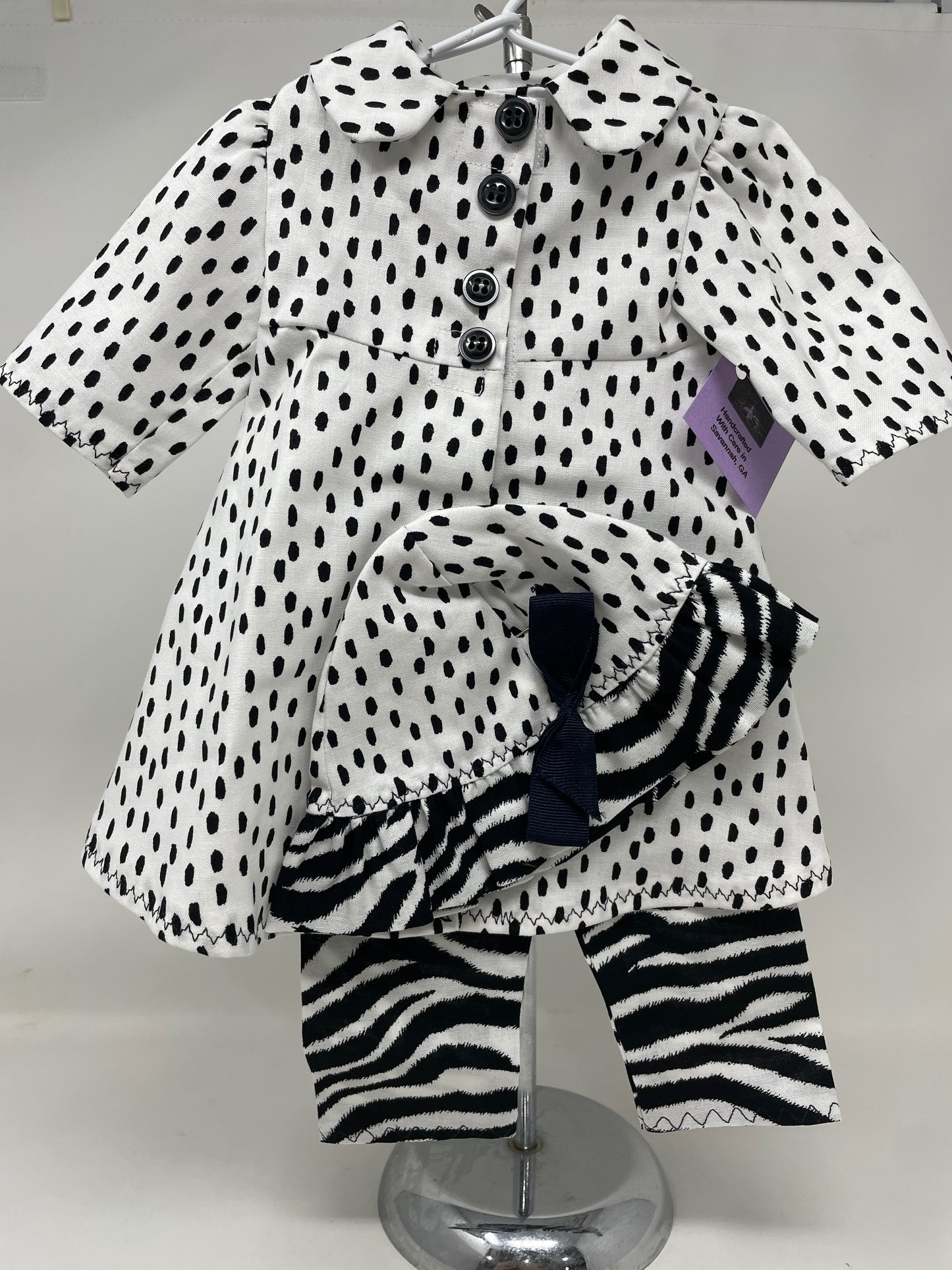 Black & White Coat Set for 18" Doll