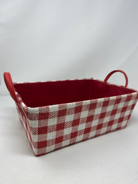 Red & White Checked Basket