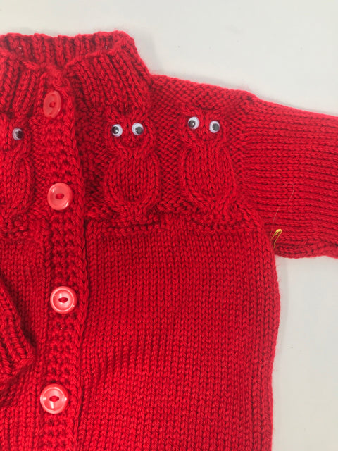 2 Y Red Owl Acrylic Knit Cardigan