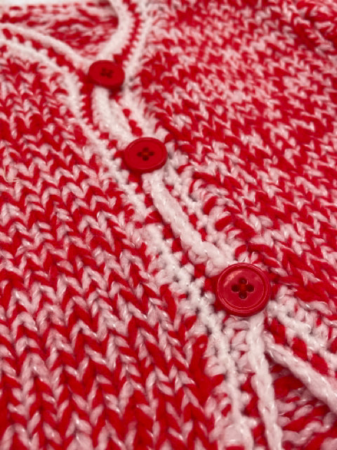 3 Y Red and White Acrylic Knit Jacket